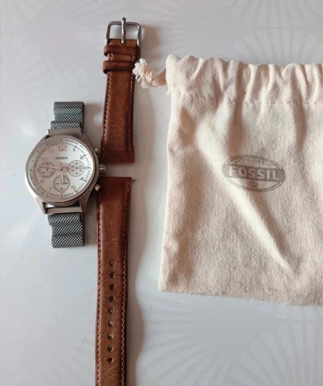 Fossil ch-2824 lederen chronographe horloge – photo 2